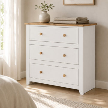 Beauly White 3 Drawer Chest | White