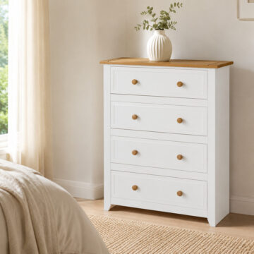 Beauly White 4 Drawer Chest | White