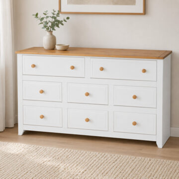 Beauly White Large 8 Drawer Chest | White