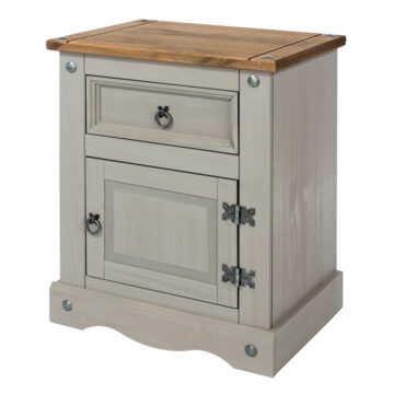 Azusa Grey 1 Door 1 Drawer Bedside Cabinet