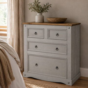 Azusa Grey 2+2 Drawer Chest | Grey Wax