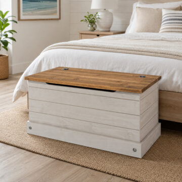 Azusa Grey Blanket Box | Grey Wax
