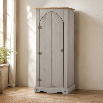 Azusa Grey Vestry Cupboard | Grey Wax