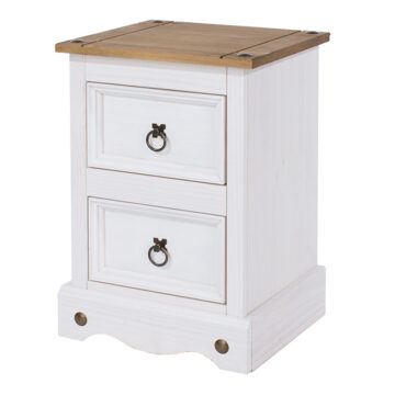 Azusa White 2 Drawer Petite Bedside Cabinet