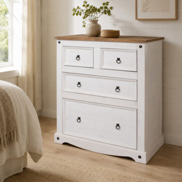 Azusa White 2+2 Drawer Chest | White