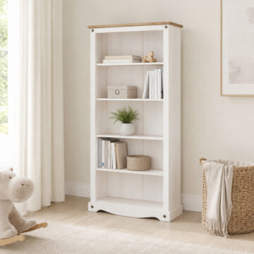 Azusa White Tall Painted Bookcase | White