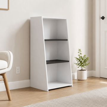 Irving White Low Bookcase | White
