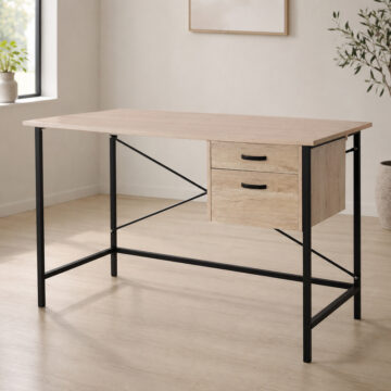 Home Office 2 Drawer Desk | Oak Finish