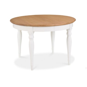 Grenada Ivory Extending Dining Table | Oak Top | 120-165cm