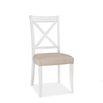 Grenada Pair of Ivory Dining Chairs | Oak Finish