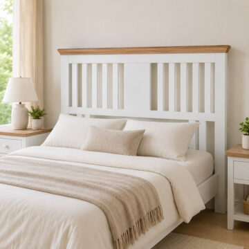 Grenada Two Tone Double Headboard | Ivory | Oak