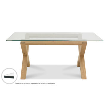 Silvan Light Oak Dining Table | Glass Top