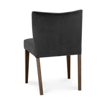 Silvan Dark Oak Pair of Low Back Dining Chairs | Gun Metal Grey