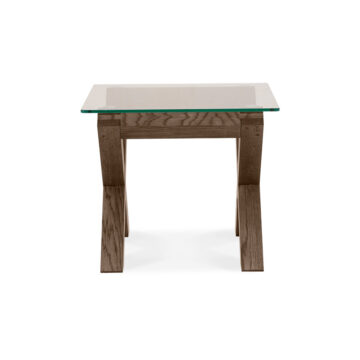Silvan Dark Oak Lamp Table | Glass Top