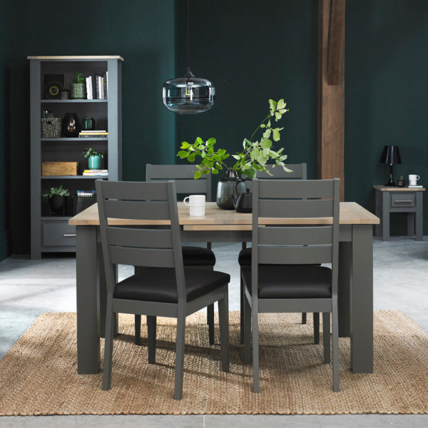 Oklahoma Grey Extending Dining Table 152 192cm 4 6 People Oak