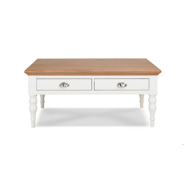 Grenada Two Tone Coffee Table | Ivory | Oak