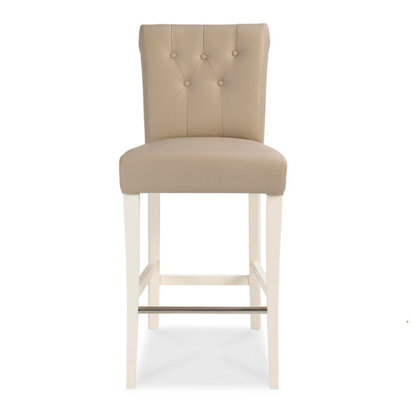 Grenada Two Tone Upholstered Bar Stool | Ivory Bonded Leather