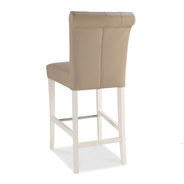 Grenada Two Tone Upholstered Bar Stool | Ivory Bonded Leather