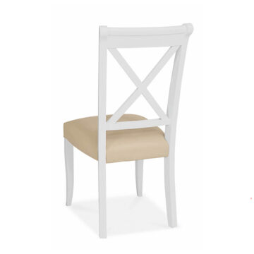 Grenada Pair of Ivory Dining Chairs | Bonded Leather