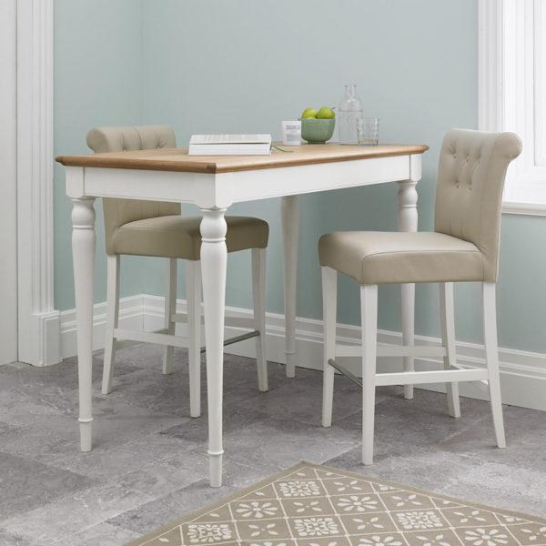 Grenada Two Tone Upholstered Bar Stool | Ivory Bonded Leather