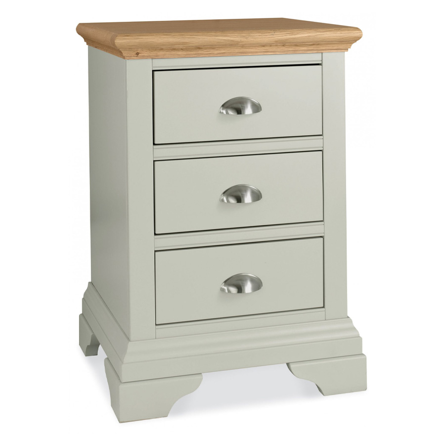 Grenada Grey & Oak 3 Drawer Nightstand Oak World