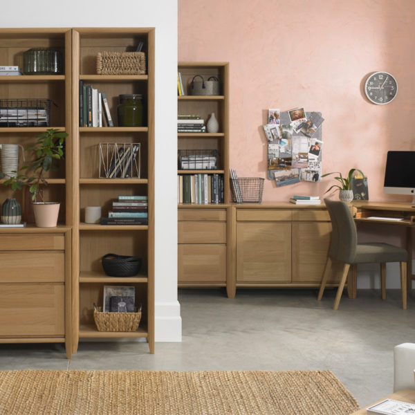 Landlas Oak Narrow Bookcase