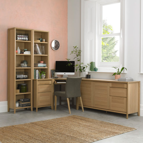 Landlas Oak Narrow Bookcase