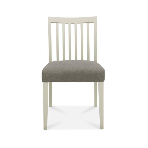 Landlas Grey Pair of Low Slat Back Dining Chairs | Titanium