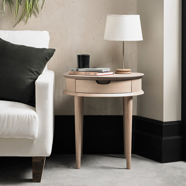 Herning Oak Lamp Table with Drawer | Bedside Table