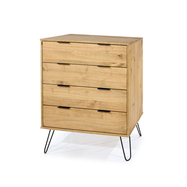 Avila Pine 4 Drawer Chest of Drawers | Antique Waxed Pine | Self Assembly