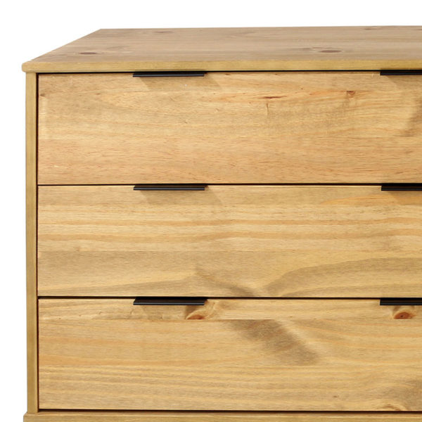 Avila Pine 3+3 Wide Chest of Drawers | Antique Waxed Pine | Self Assembly