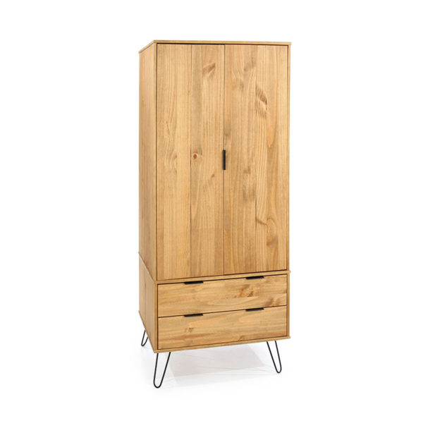 Avila Pine 2 Door 2 Drawer Wardrobe | Antique Waxed Pine