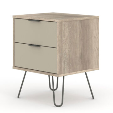 Avila Driftwood 2 Drawer Bedside Cabinet Grey