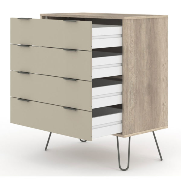 Avila Driftwood 4 Drawer Chest of Drawers | Self Assembly Grey