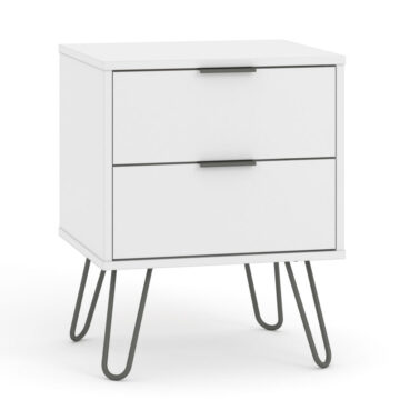 Avila White 2 Drawer Bedside Cabinet