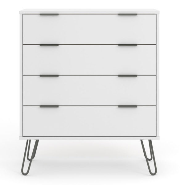 Avila White 4 Drawer Chest of Drawers | White | Self Assembly