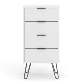 Avila White 5 Drawer Narrow Chest