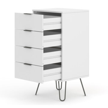 Avila White 5 Drawer Narrow Chest