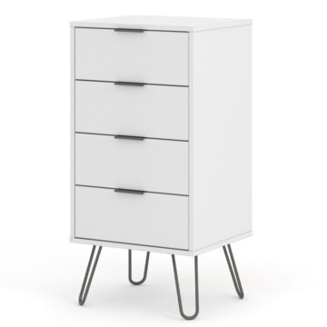 Avila White 5 Drawer Narrow Chest