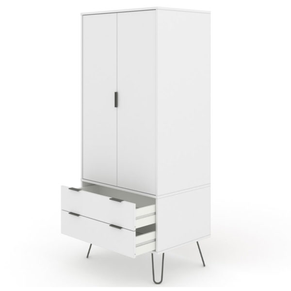 Avila White 2 Door 2 Drawer Wardrobe | White