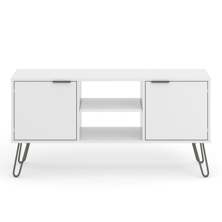 Avila White 2 Door TV Unit White Self Assembly Oak World