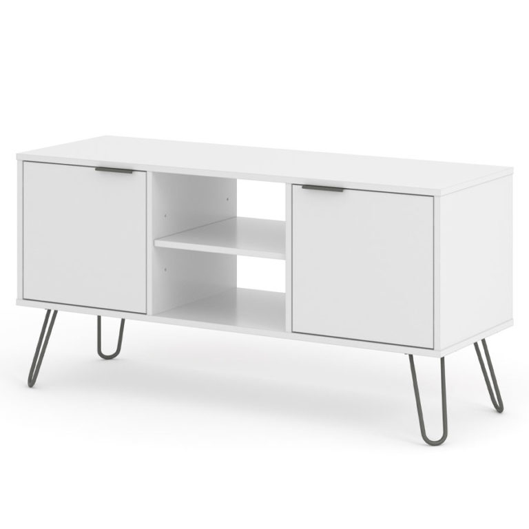 Avila White 2 Door TV Unit White Self Assembly Oak World