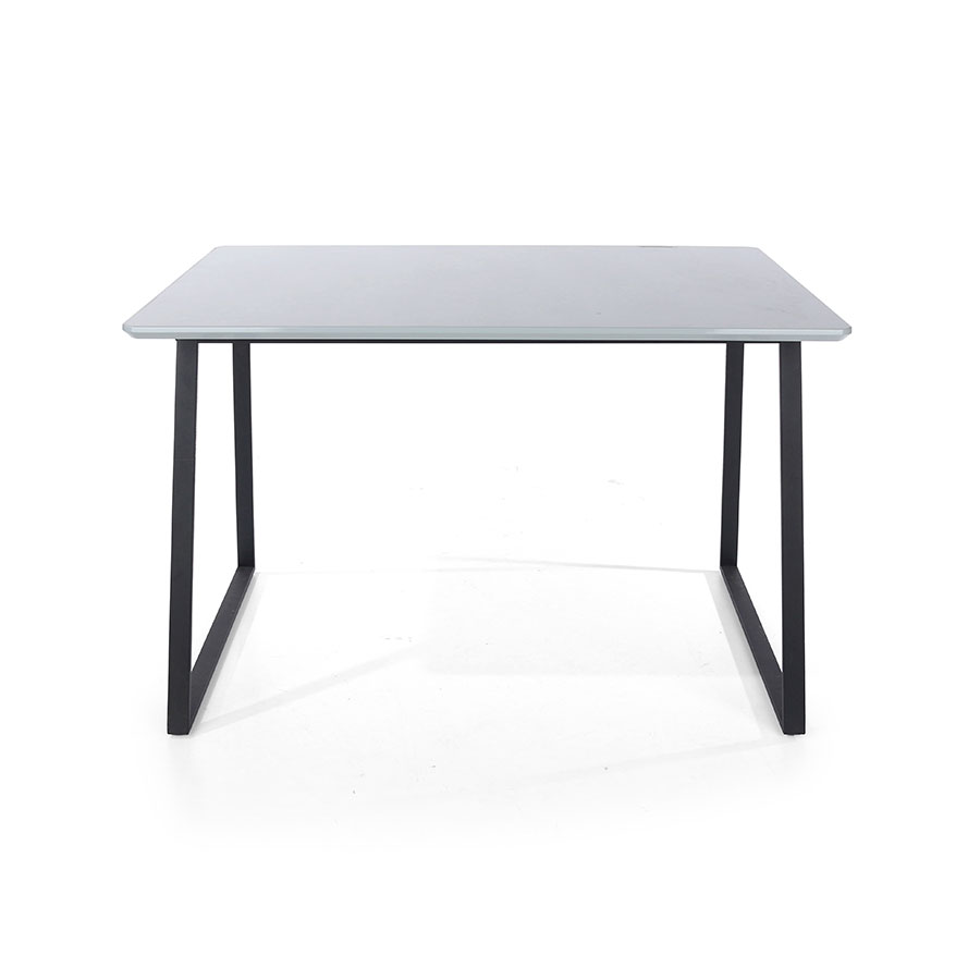 Dalvik Rectangular Dining Table High Gloss Grey Self Assembly Oak