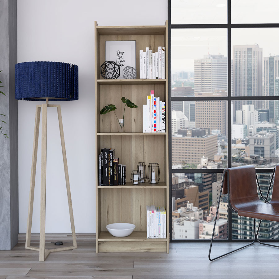 Austin 4 Shelf Bookcase Bleached Pine Self Assembly Oak World