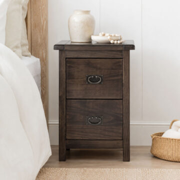 Norwood Pine 2 Drawer Narrow Bedside Cabinet