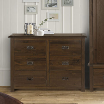Norwood Dark 6 Drawer Wide Chest