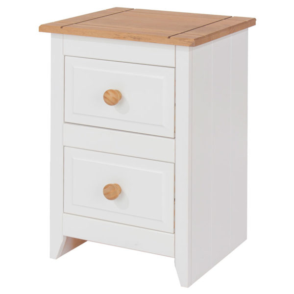 Beauly White 2 Drawer Compact Bedside Cabinet | White | Self Assembly