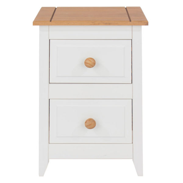 Beauly White 2 Drawer Compact Bedside Cabinet | White | Self Assembly