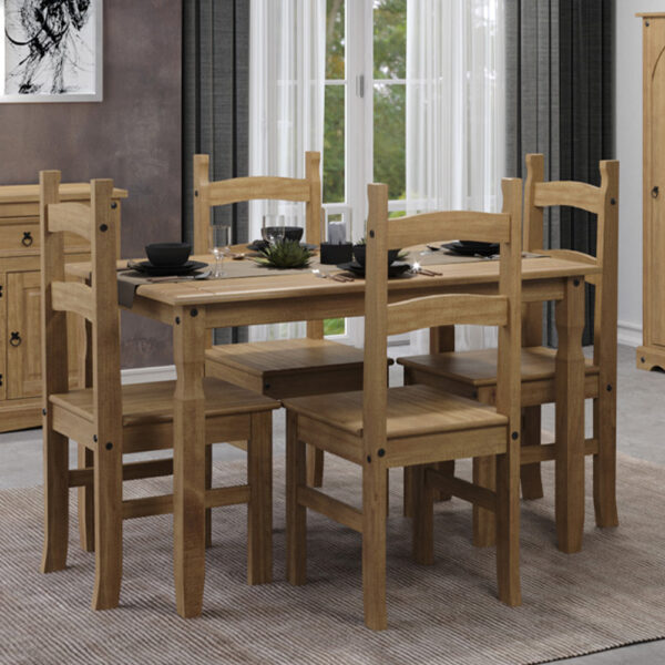 Azusa Solid Pine Pair Of Chairs | Antique Waxed Pine | Self Assembly