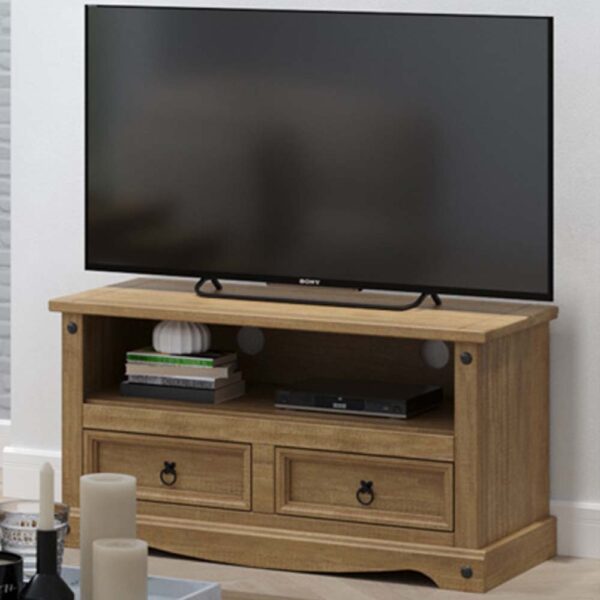 Azusa Flat Screen TV Unit | Antique Waxed Pine | Self Assembly